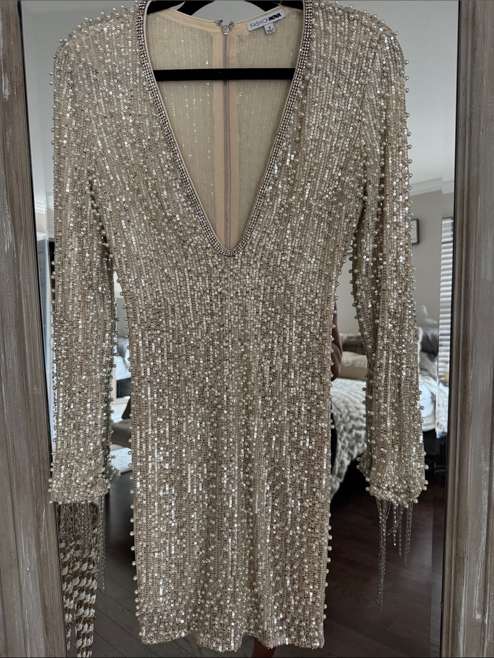 Fashion Nova Sparkling Gold Dress